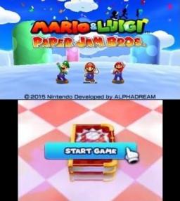 Mario & Luigi: Paper Jam Title Screen